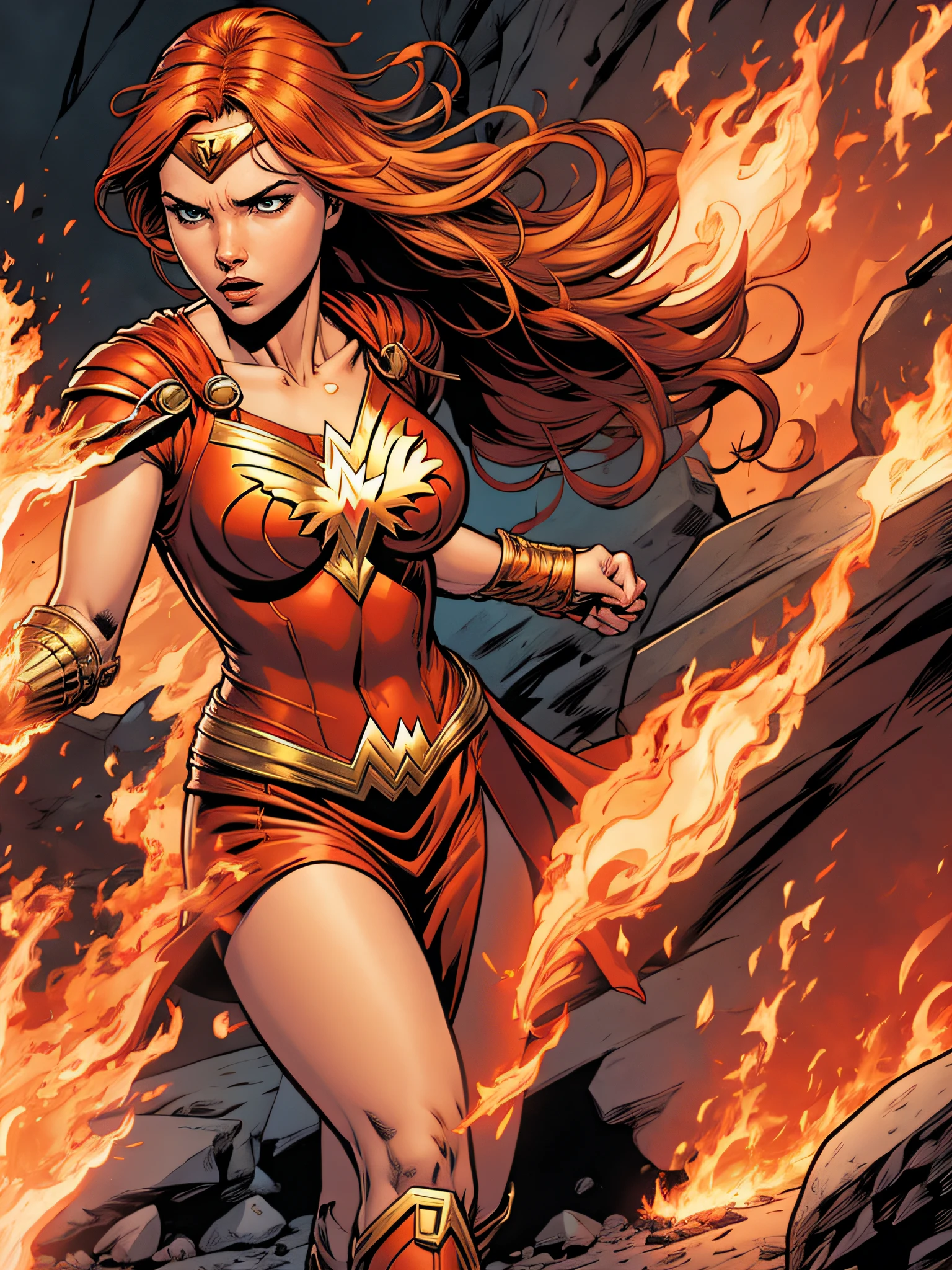 comic strip,Flame Woman
