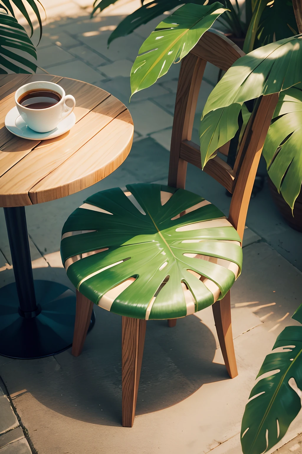 chair table coffe, tropical style
