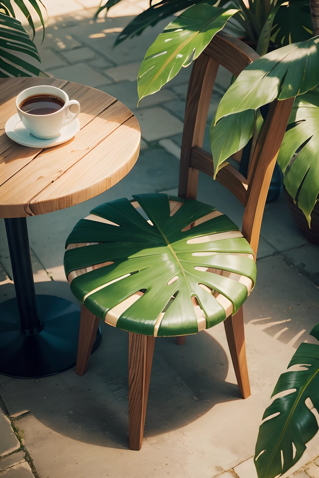 chair table coffe, tropical style