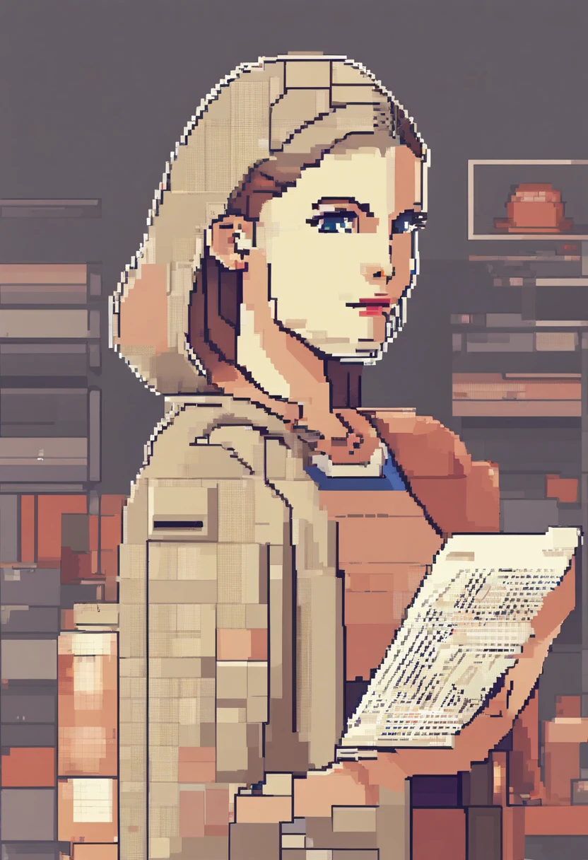Woman with envelope。