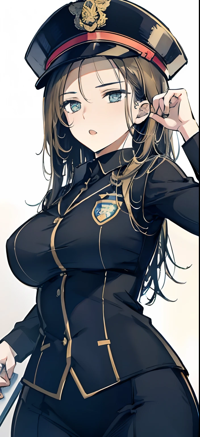 Kotoko always (Execution), 1girll, Police uniform, police hat, Policewoman, Large breasts,