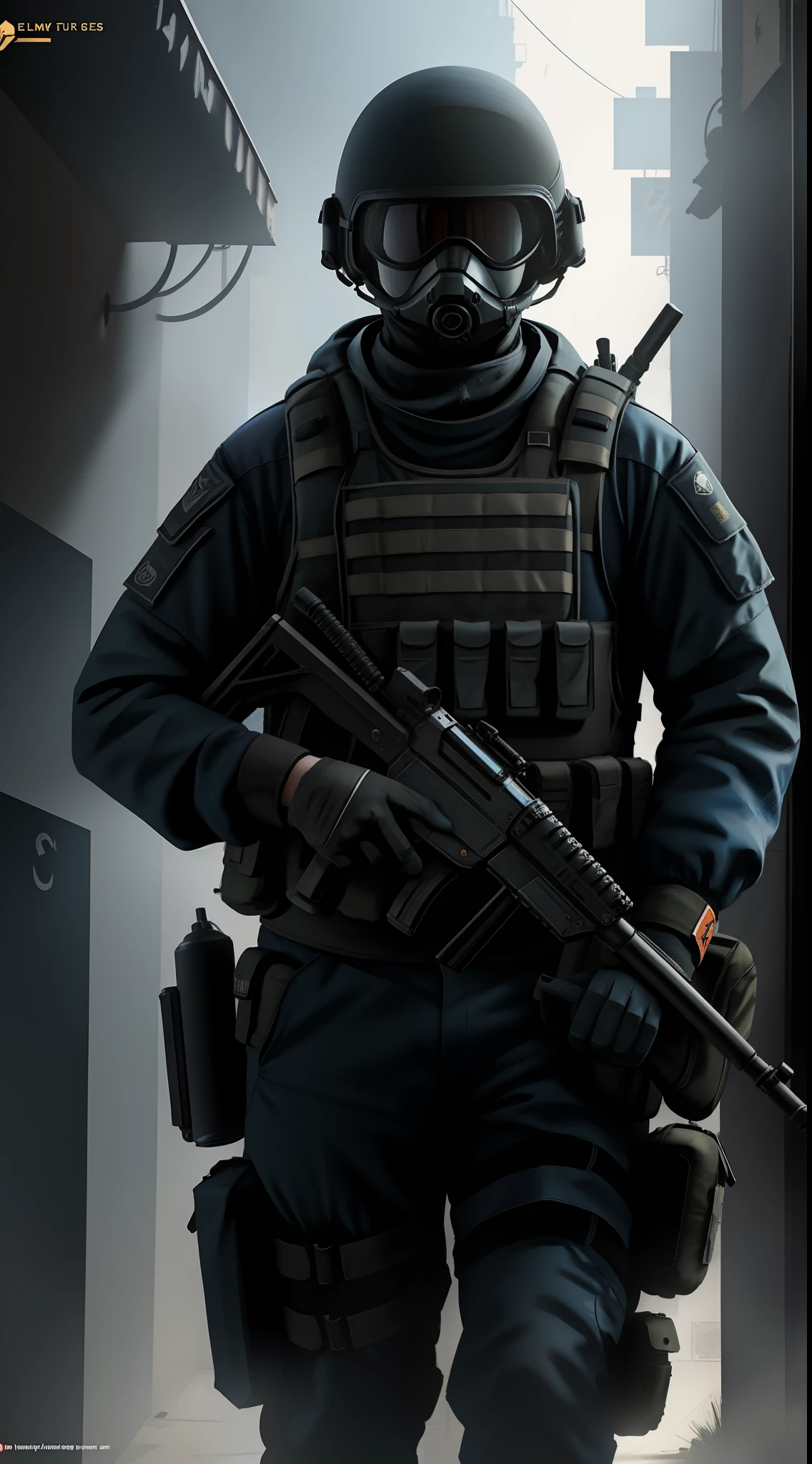 one counter terrorists from the CS GO game, defusing bombs