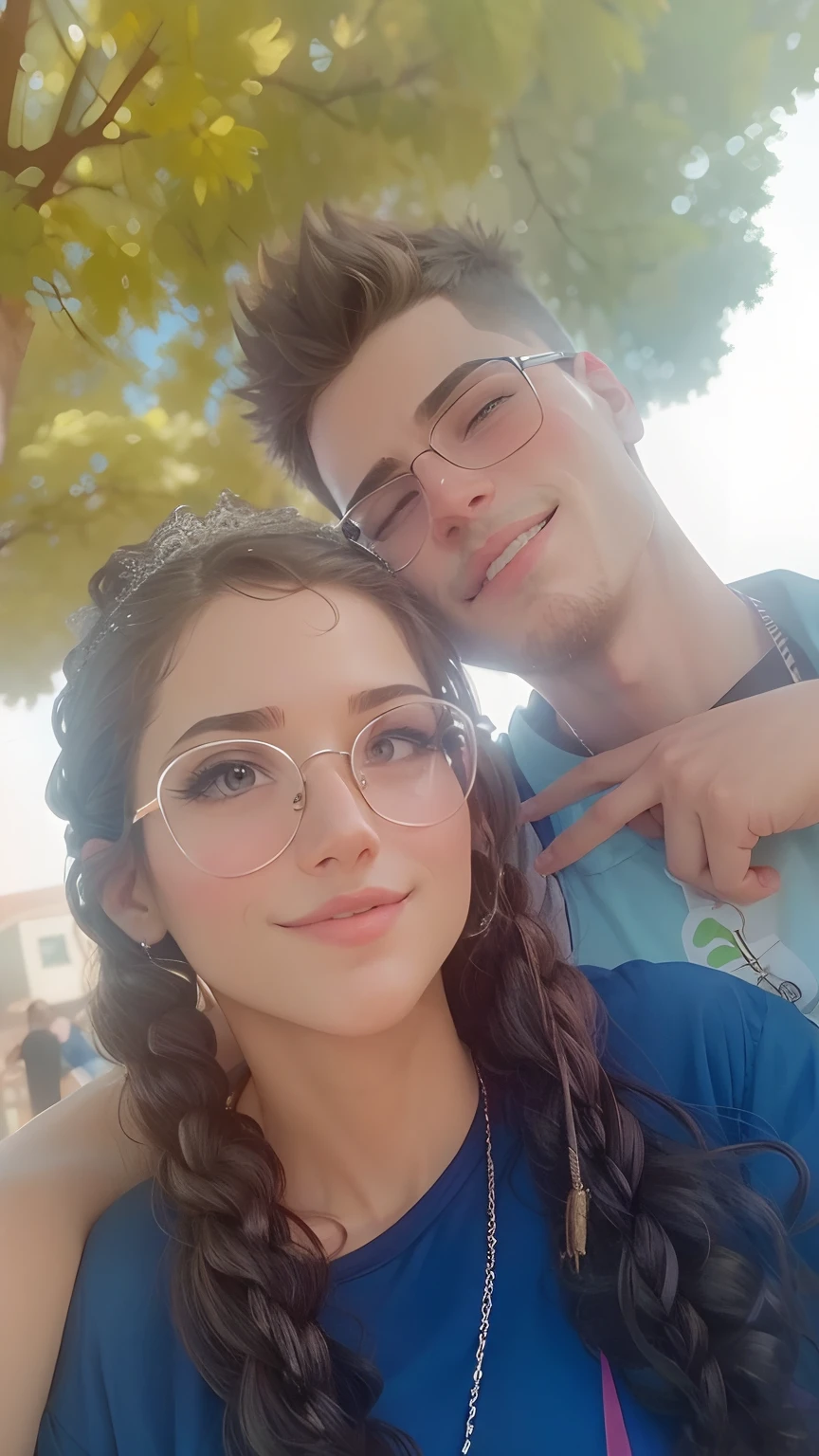 Straight couple cartoon version