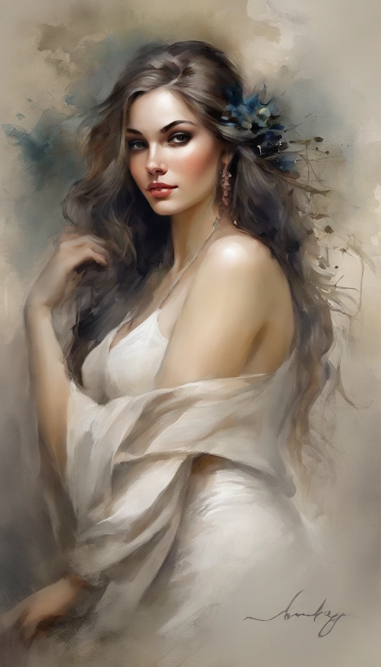 Best quality at best，Original，tmasterpiece，超高分辨率，Sweet girl，Draped with hair，Necklace necklace，camisole，medium boob，beachside，城市，healed