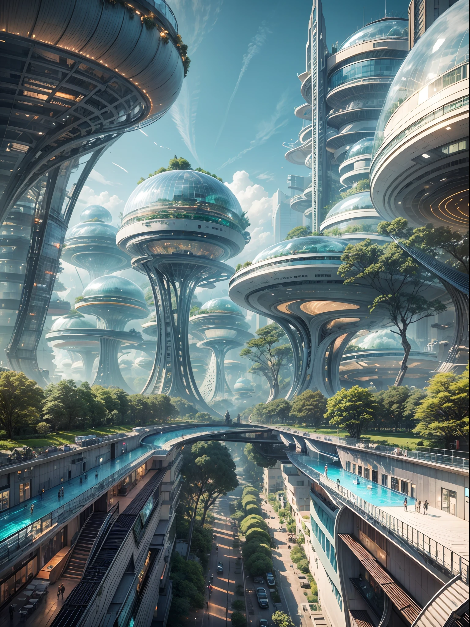 (best quality,4k,8k,highres,masterpiece:1.2),ultra-detailed,(realistic,photorealistic,photo-realistic:1.37),futuristic floating city,futuristic technology,city on a gigantic high-tech flat platform,airship,floating in the sky,futuristic city,small airship around,high-tech half-sphere platform,colorful lights,advanced architecture,modern buildings,skyscrapers,reaching the clouds,awe-inspiring view,urban landscape,impressive design,seamless integration with nature,dynamic and vibrant atmosphere,futuristic transport system,hovering vehicles,transparent pathways,lush greenery,hanging gardens,cascading waterfalls,magnificent skyline,reflection on the water,sparkling river,architectural innovation,futuristic skyscrapers,transparent domes,unusual shaped buildings,elevated walkways,impressive skyline,glowing lights,futuristic technology,minimalist design,scenic viewpoints,panoramic view,cloud-piercing towers,vibrant colors,epic sunrise,epic sunset,dazzling display of lights,magical ambiance,city of the future,urban utopia,luxurious lifestyle,innovative energy sources,sustainable development,smart city technology,advanced infrastructure,tranquil atmosphere,harmonious coexistence of nature and technology,awe-inspiring cityscape,unprecedented urban planning,seamless connection between buildings and nature,high-tech metropolis,cutting-edge engineering marvels,future of urban living,visionary architectural concepts,energy-efficient buildings,harmony with the environment,city floating above the clouds,utopian dreams turned reality,limitless possibilities,advanced transportation network,green energy integration,innovative materials,impressive holographic displays,advanced communication systems,breathtaking aerial views,peaceful and serene surroundings,modernist aesthetics,ethereal beauty