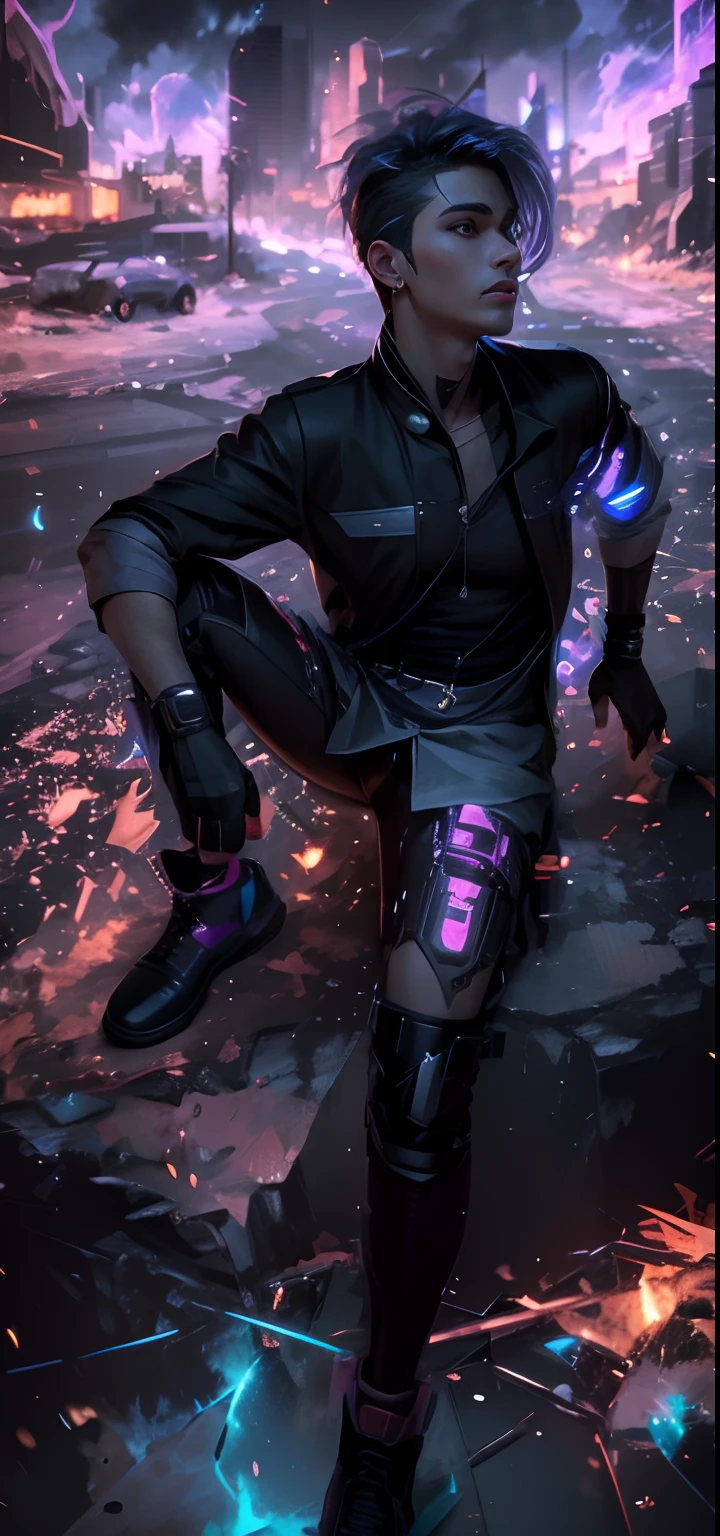 Change background cyberpunk handsome boy realistic face 8k ultra realistic