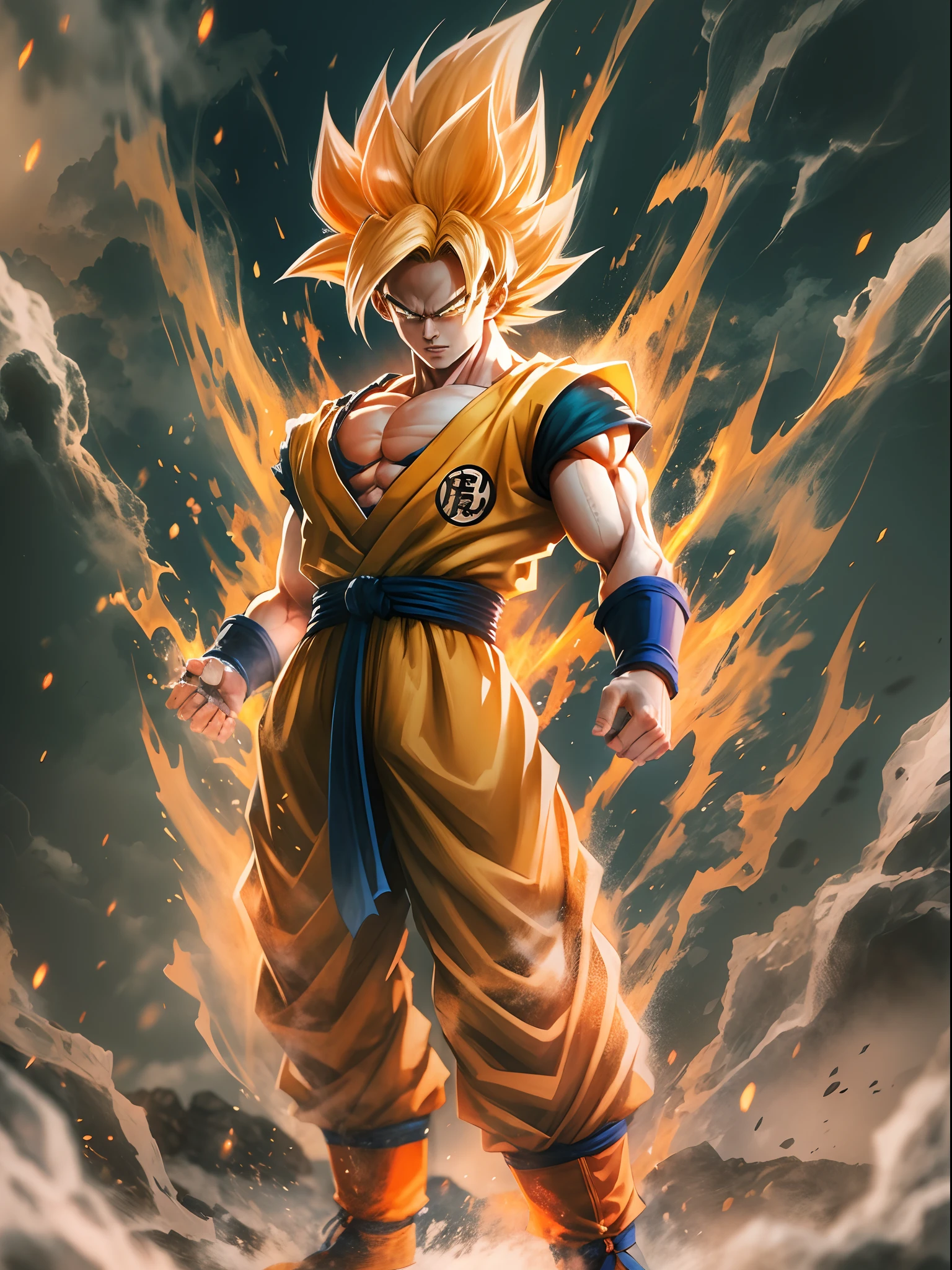 Goku with super saiyen stunning look