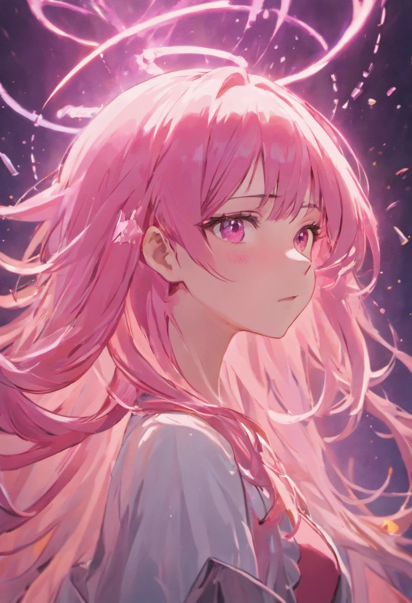 huge bust , Pink hair,Long hair,Single Side Rock Hairpin Blush Modern Cinematic Lighting,Ray tracing,Drop Shadow Wide Shot UHD,Textured skin,high details,Top quality 4K