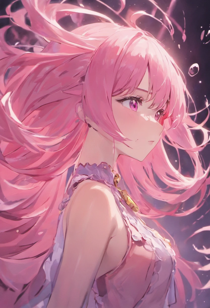 huge tit , Pink hair,Long hair,Single Side Rock Hairpin Blush Modern Cinematic Lighting,Ray tracing,Drop Shadow Wide Shot UHD,Textured skin,high details,Top quality 4K