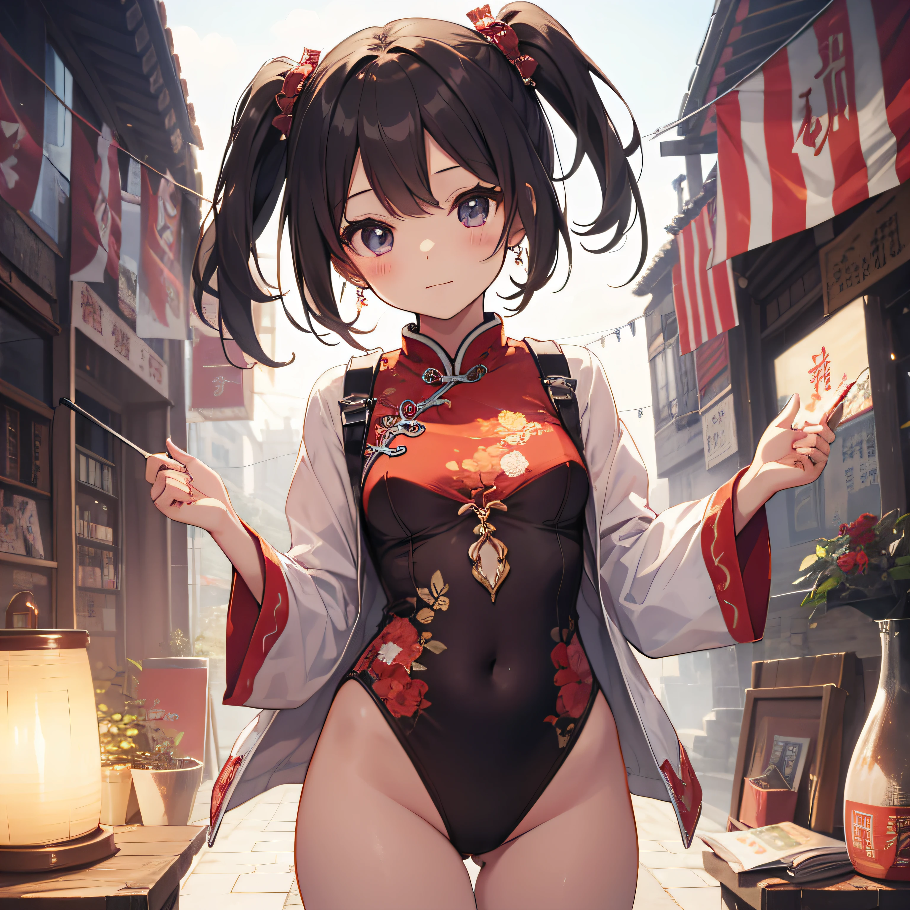 Beautiful illustration、top-quality、cute it girl、chineseidol、babce、Lolag Leotard
