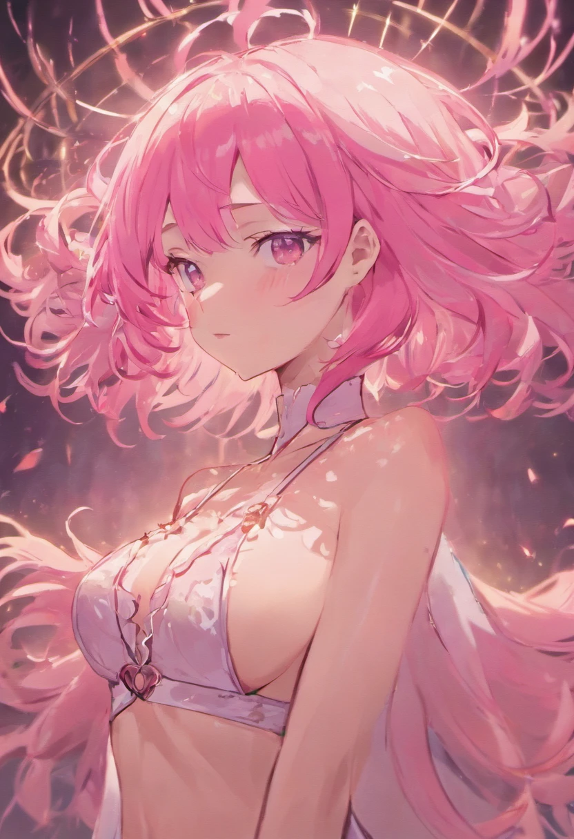 Colossal tits , Pink hair,Long hair,Single Side Rock Hairpin Blush Modern Cinematic Lighting,Ray tracing,Drop Shadow Wide Shot UHD,Textured skin,high details,Top quality 4K
