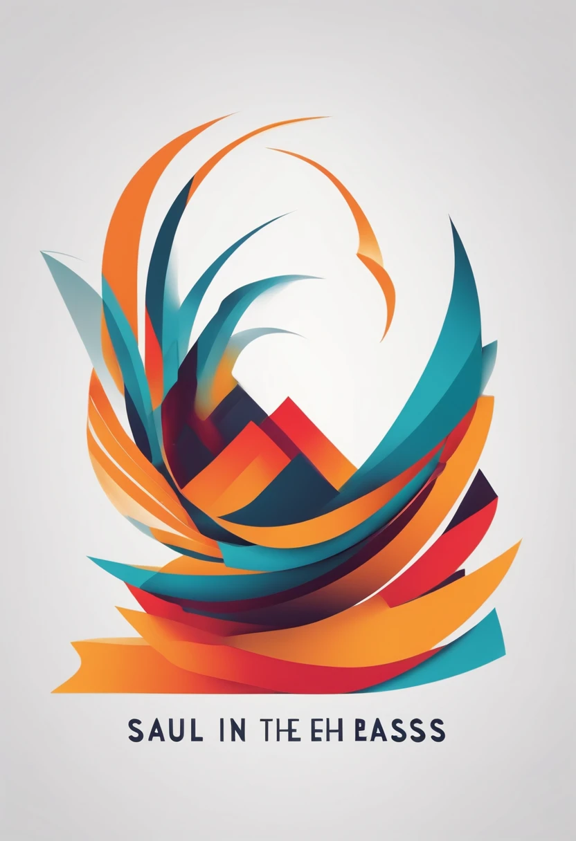 a simple vector logo for a brand called Art in the style of saul bass, white background