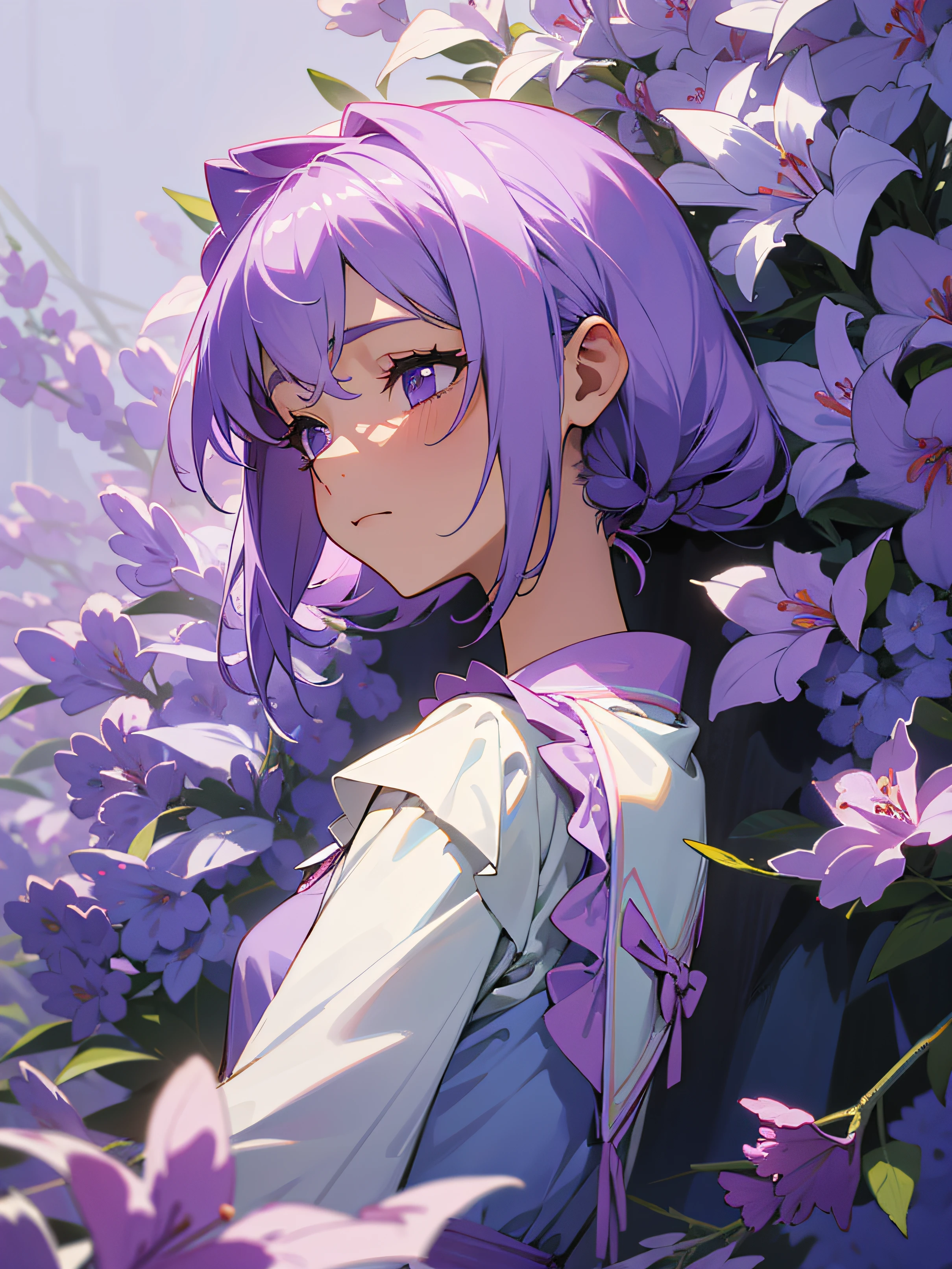 Melancholy lilac girl A drizzle in the sky
