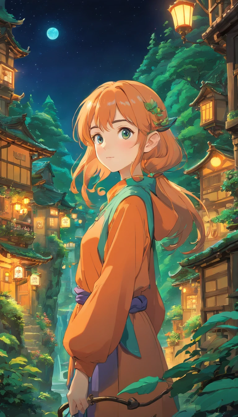 Twitch Gamer Woman streaming Night Elfe. vert et orange