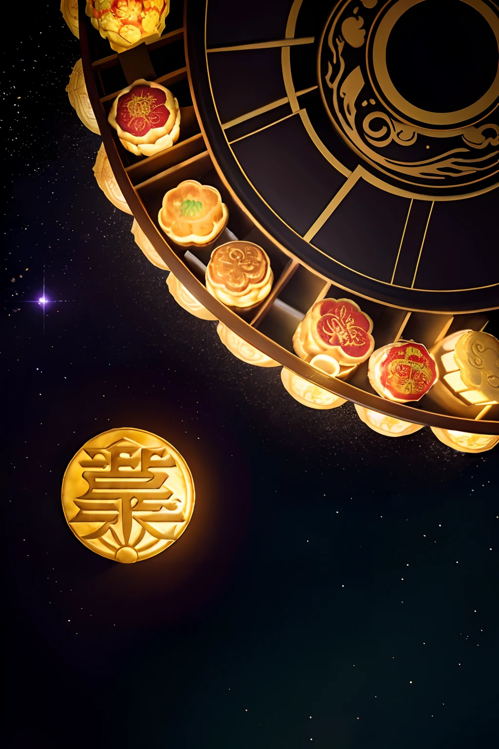 Solo,Mid-Autumn Festival ，Jade Rabbit Chang'e，jubilation，Moon cake，nigh sky，fine art photography，(Movie Angle: 1.2),(Best quality, Detailed details, Masterpiece, offcial art, movie light effect, 4K)