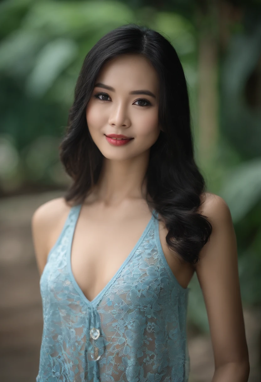 Malaysian Woman with matching tank top and panties, Sexy girl with blue eyes, portrait Miko Wong, portrait Qiu Wen, black hair and large eyes, , ohne Make-up, Natural makeup, Blick direkt in die Kamera, Gesicht mit Artgram, dezentes Make-up, Stunning full body shot, Kuala Lumpur, Malaysia.