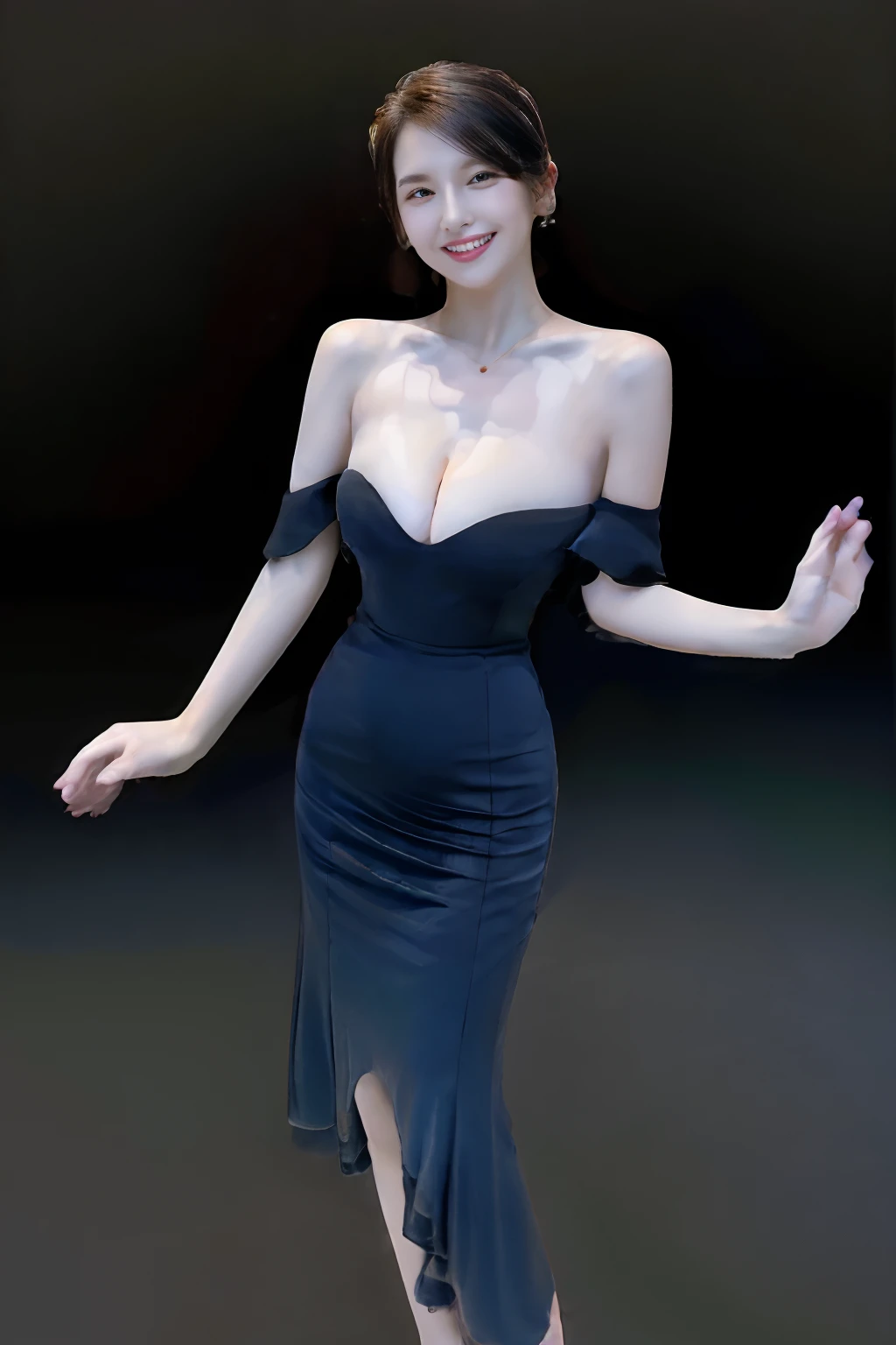 (8K、Raw photography、top-quality、masterpiece:1.2)、(realisitic、Photorealsitic:1.37)、ultra-detailliert、超A high resolution、1人、see the beholder、beautifull detailed face、A smile、Constriction、(Slim waist) :1.3)、Beautiful detailed skin、Skin Texture、Floating hair、Professional Lighting、Whole human body、Longhaire、japanese hight school uniform、Ultra mini skirt、Nakd wearing a jacket、Bob Hair、Happy smile、(((full body to the toes)))、(((The front of the uniform is fully open so that the chest is visible......)))、(((no-bra)))、Colossal tits、Blaantyhose、Reh heels、Nipple shadow