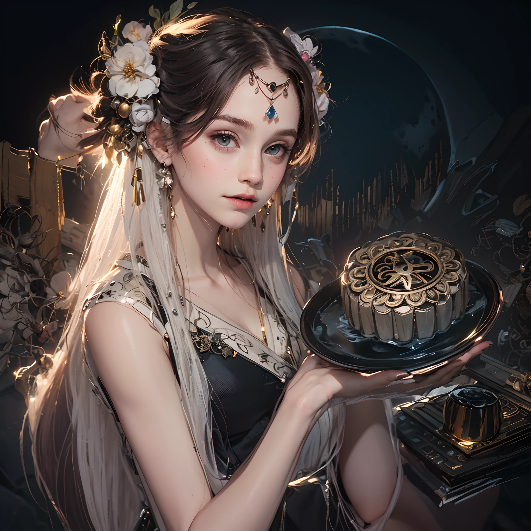 (ultra-detailed:1.1), (realistic:1.37), beautiful detailed eyes, beautiful detailed lips, extremely detailed face(long eyelashes), (erotic art:1.1), (vivid colors), youthful innocence, soft lighting, (oil painting), vibrant hues, (intimate mood), (subtle sensuality), (12 years old Eleonora Pavinato), (dreamy atmosphere), (nostalgic touch), flowing hair, (delicate brushstrokes), (subtle facial expressions), (petite figure), (innocent smile), (lush garden backdrop), (fine art portrait), (expressive features), (fine details), (warm tones), (playful gaze), (masterpiece:1.2)