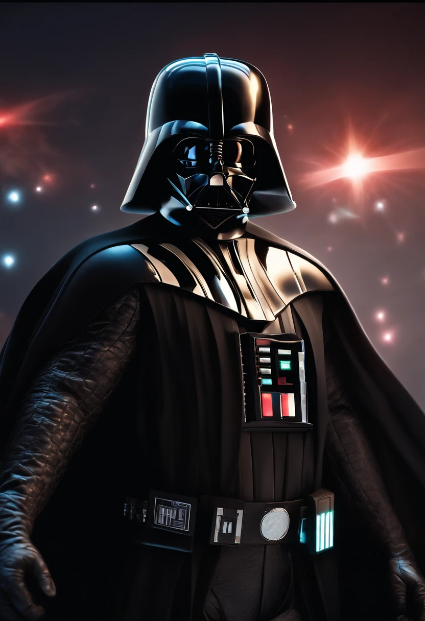 DARTH VADER, olhos claros brilhantes, Biomechanicals, estranho, assustador, Pesadelo, cores muito brilhantes, light particles, com luz brilhante, Mshiff, Arte do papel de parede, Papel de parede UHD