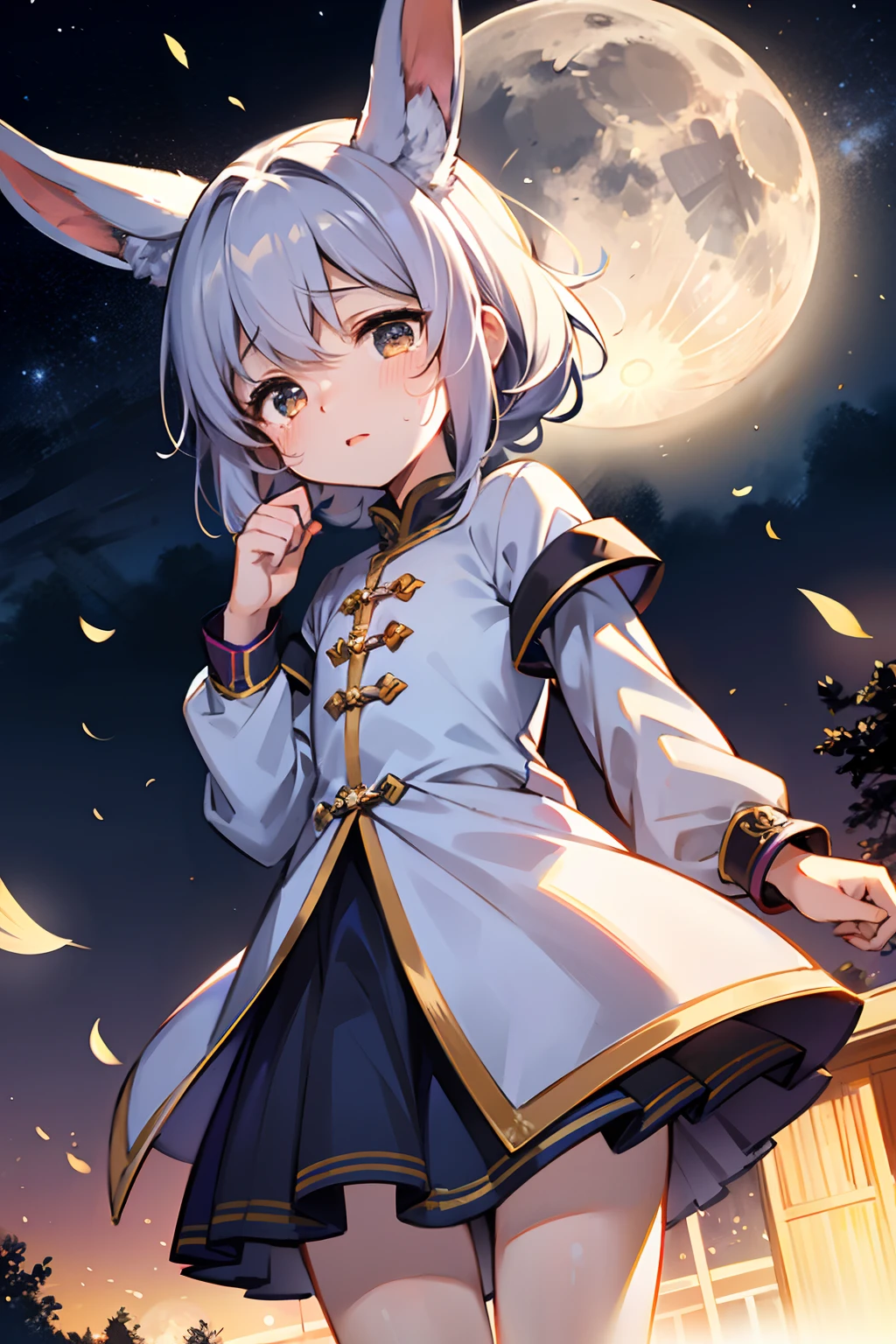 Solo,Mid-Autumn Festival ,Jade Rabbit Chang'e,jubilation,Moon cake,nigh sky,fine art photography,(Movie Angle: 1.2),(Best quality, Detailed details, Masterpiece, offcial art, movie light effect, 4K)Share the lyrics:
The moon is rising again and it's coming to an end today,Wishes are played, but words are stopped,Friday Night can't help crying, but you're still the same,The sound of running footsteps sounded if you want to change tomorrow,So then, then,Not yet,After another week of circling the night sky, the moon's profit and loss also flowed around,Looking at time is not ridiculous just like that,The moon rabbit swirls in the air You are equal to tomorrow,Don't lose to tomorrow, because you don't want to run away,So so,Start now,Target the distant moon and today's sky,It's going to the west, and it's out of reach,I can't convey it,Tears wet the stars And today's sky,Going over there, towards the night, "Stop crying.",Target the distant moon and today's sky,There are a lot of stars falling from the sky, and it's not a dream!This is not a dream。