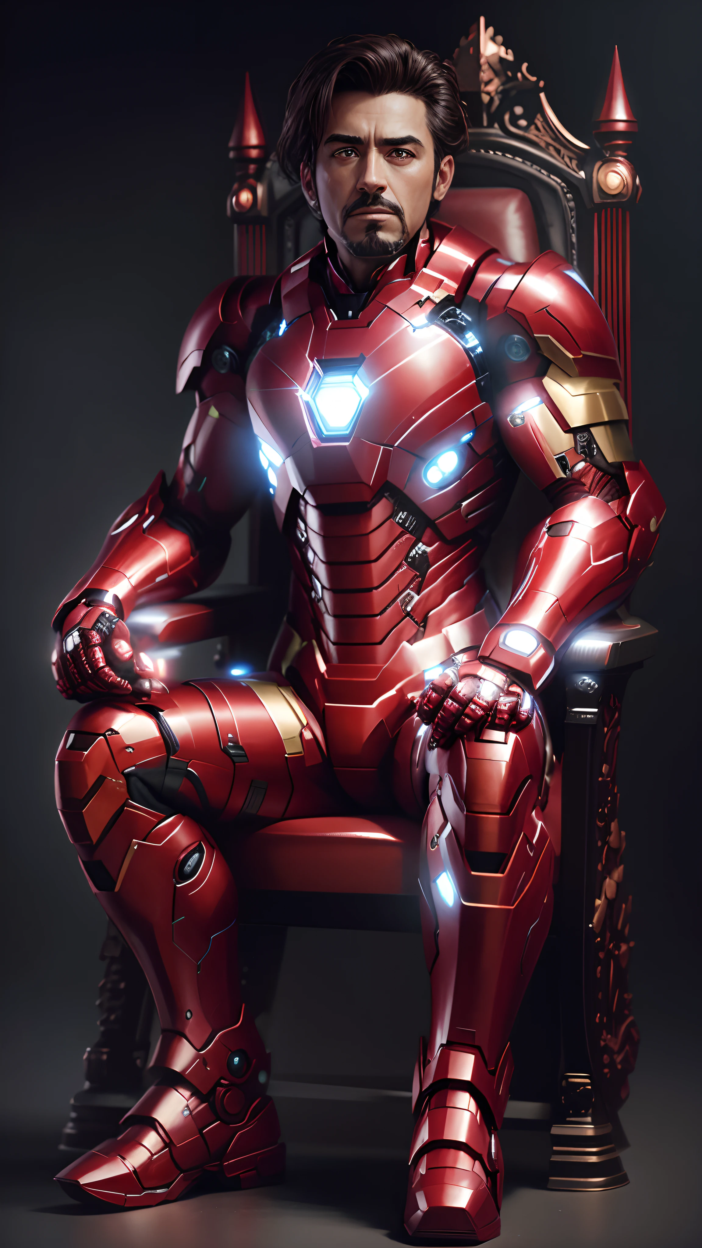 Change background iron man black color suit realistic genuine face, 8k, ultra realistic,