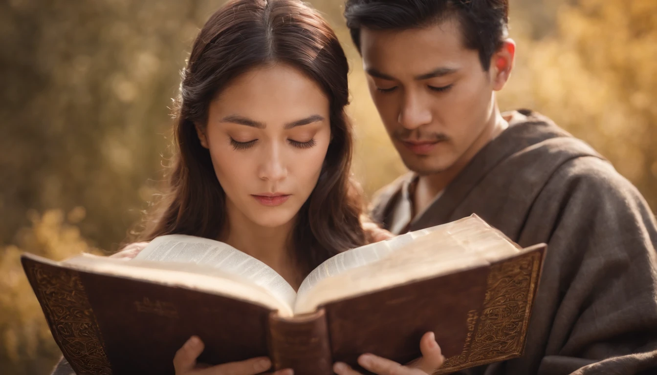 Orientals reading the Bible