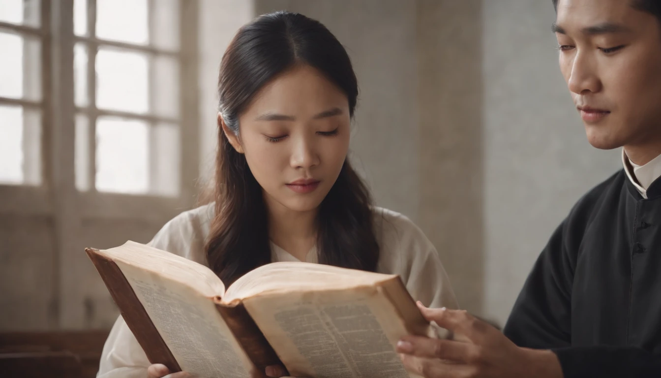 Asians reading the Bible