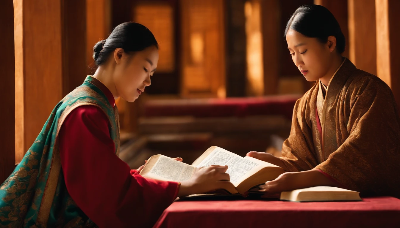 Asians reading the Bible