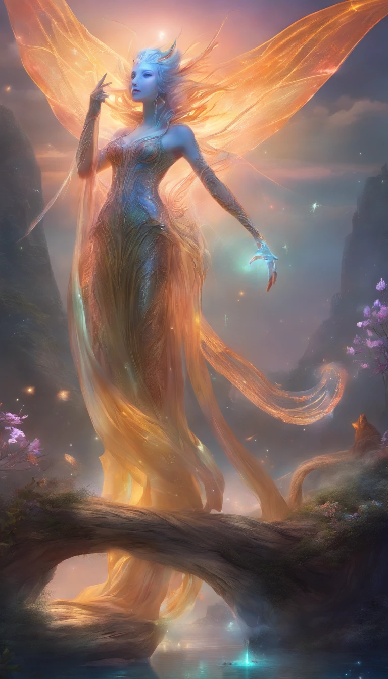 Transparent ethereal alien creatures,中景 the scene is,Full body like, highly detailed surreal vfx,oc rendered,Shot with 70 mm - AR 16:9 --q 2 --s 1000