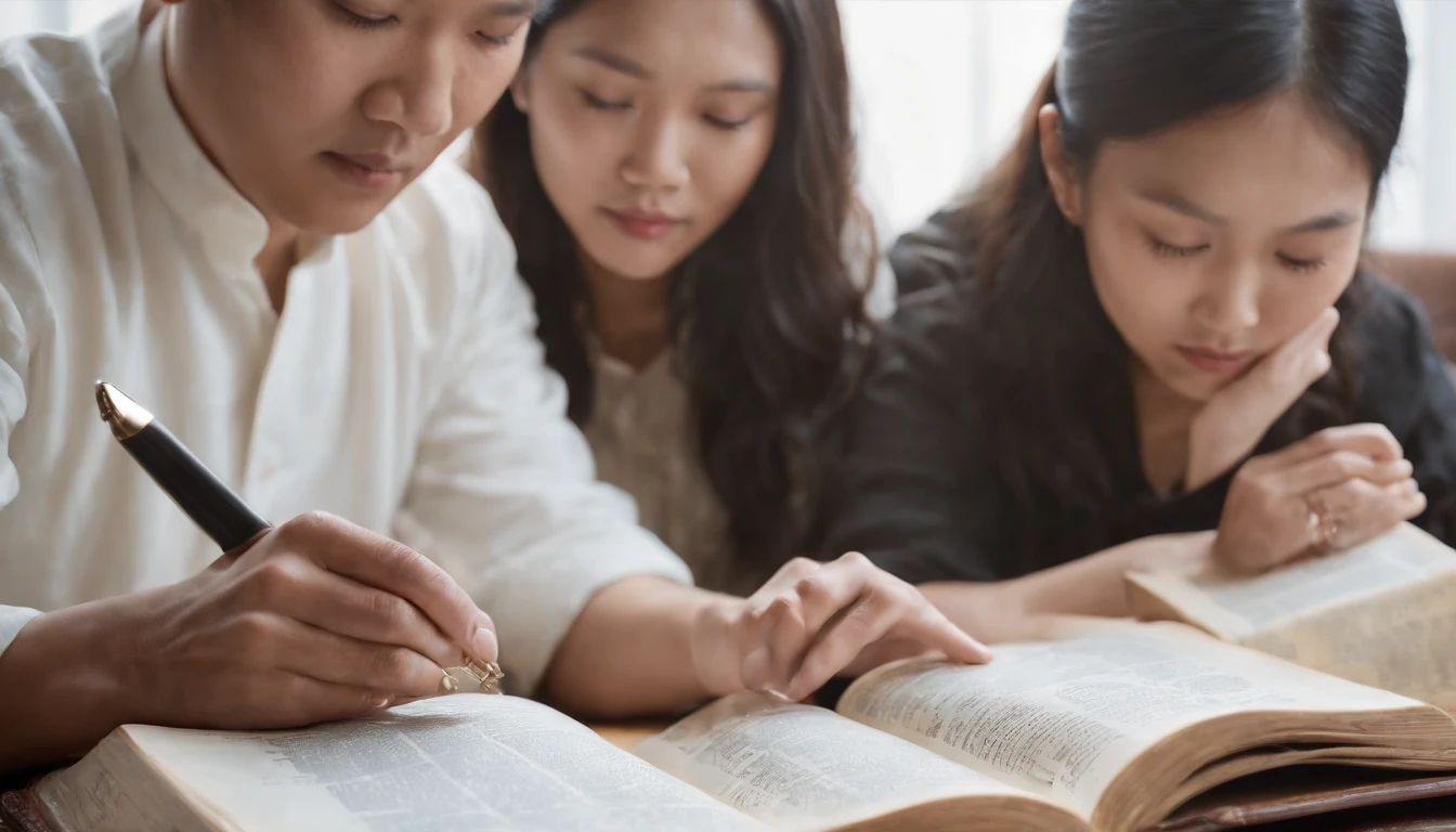 Asians reading the Bible