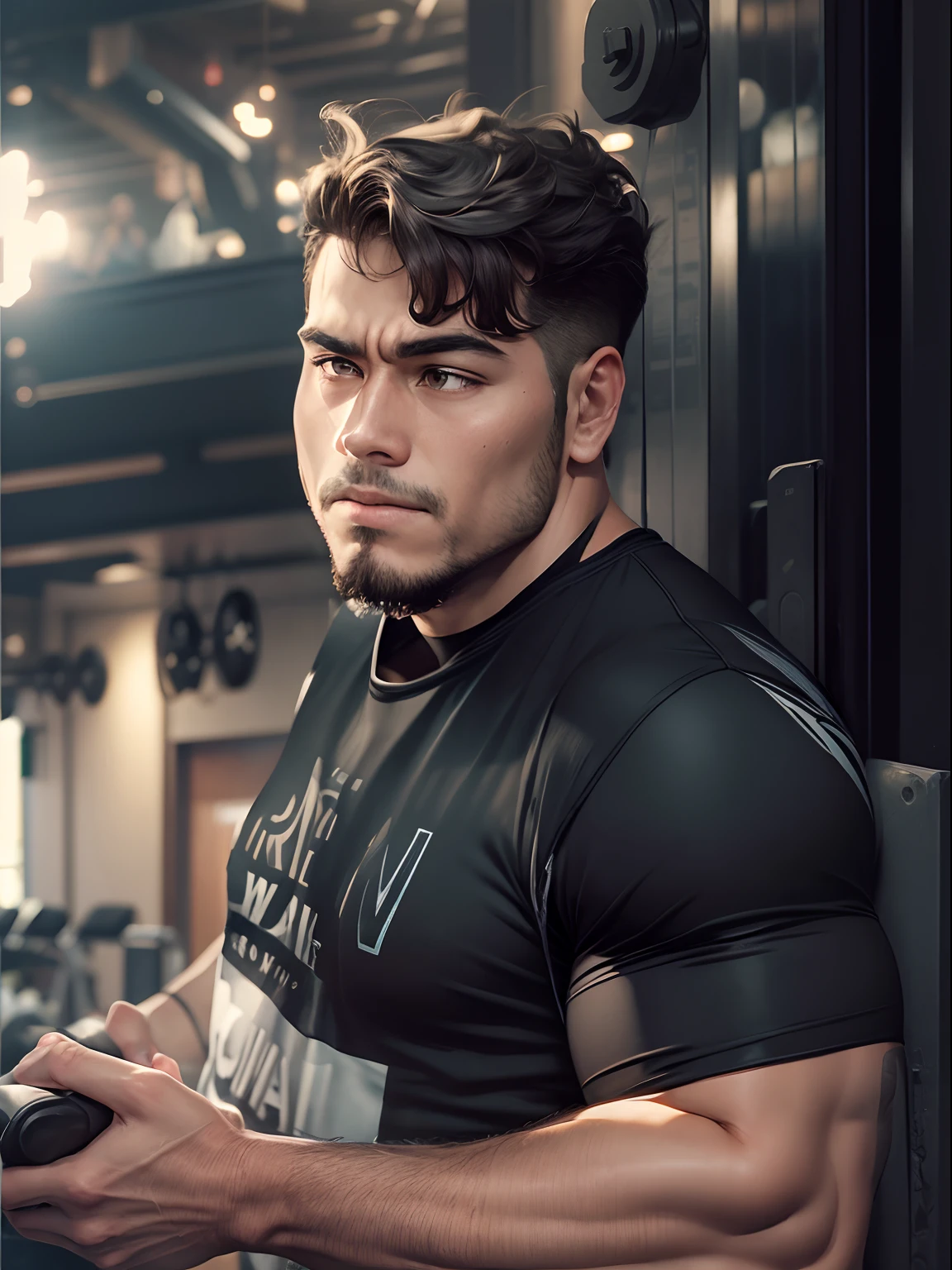 Change baground and gym workout hard face