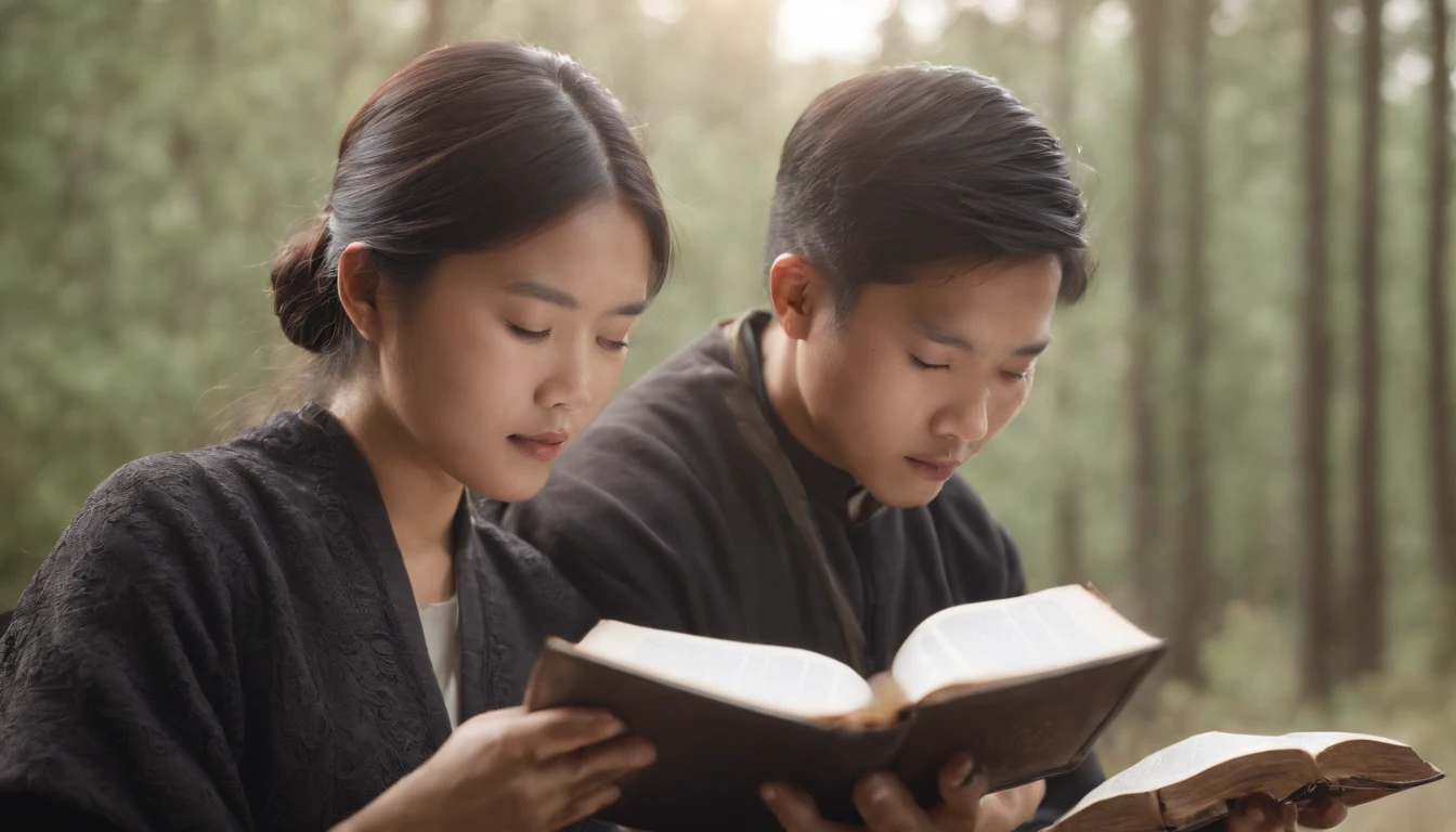Asians reading the Bible