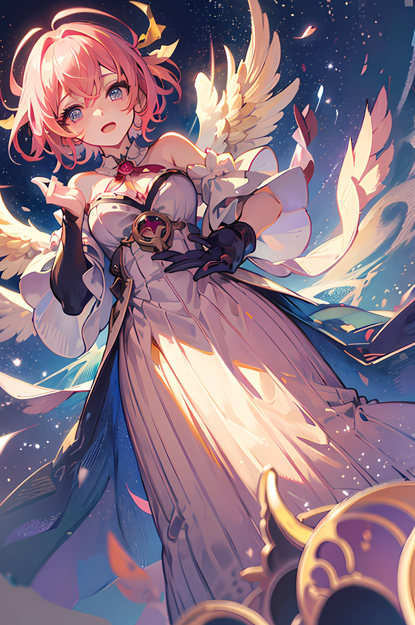 Anime girl in dress, intricate gorgeous anime CGI style, ethereal anime, detailed key anime art, beautiful fantasy anime, best anime 4k konachan wallpaper, beautiful anime artwork, beautiful anime art, anime wallabies, sayori, hd anime wallabies, night core, anime covers, detailed anime artwork, zero zen art, anime goddess