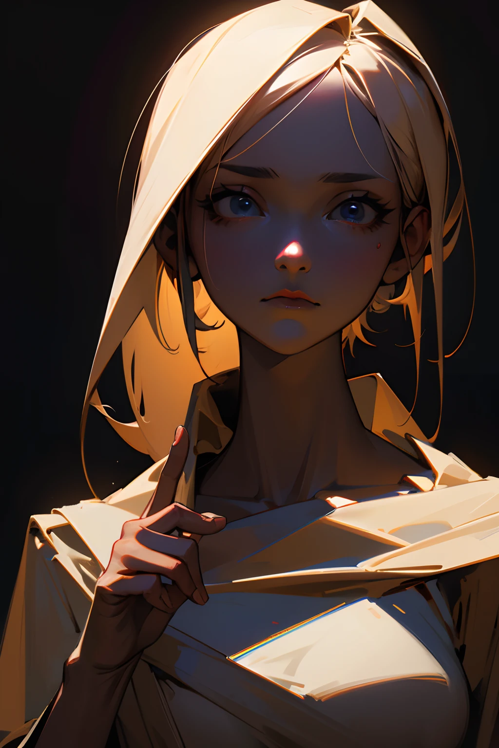 Philosopher Girl,higly detailed,Dark tones