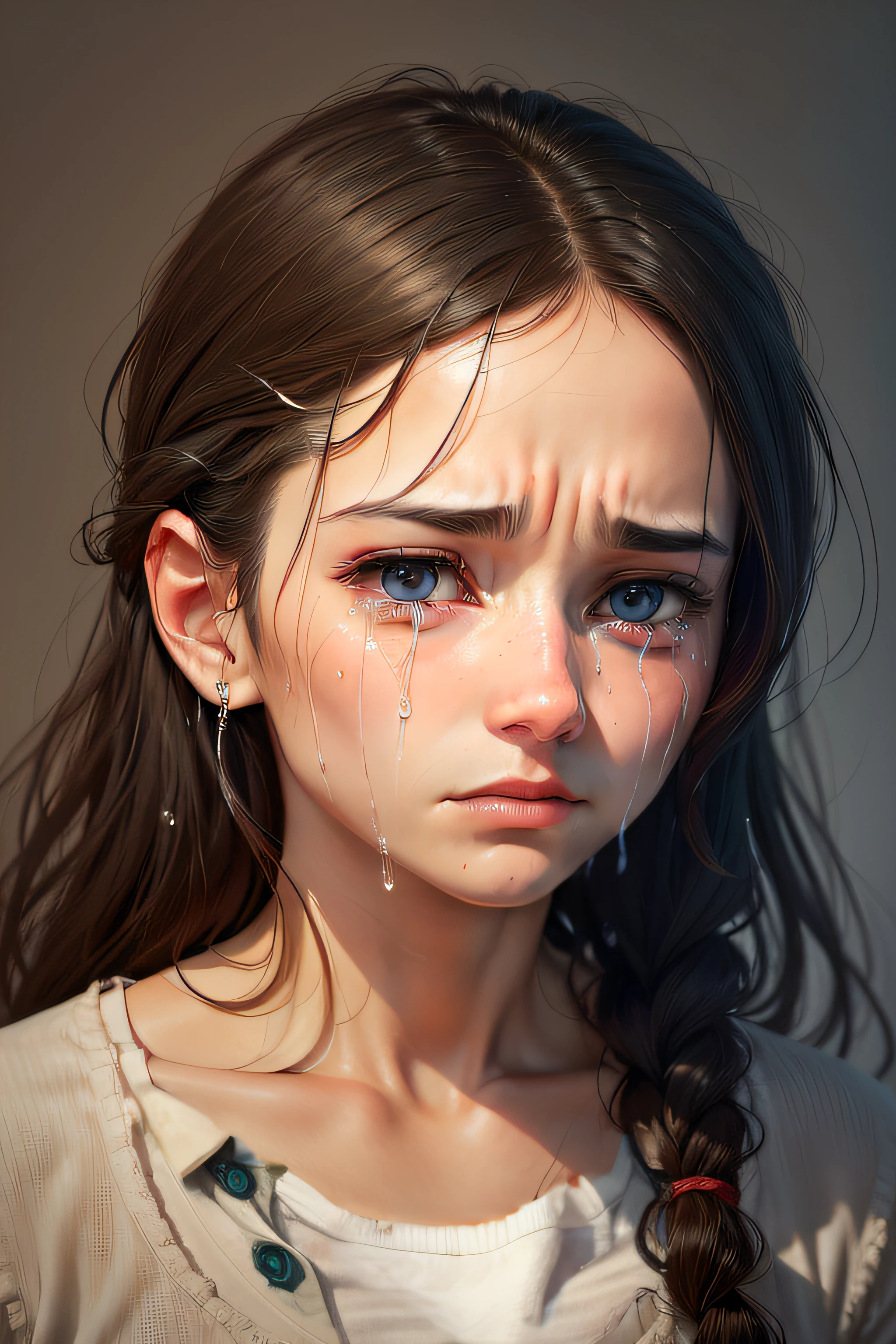 A woman crying 