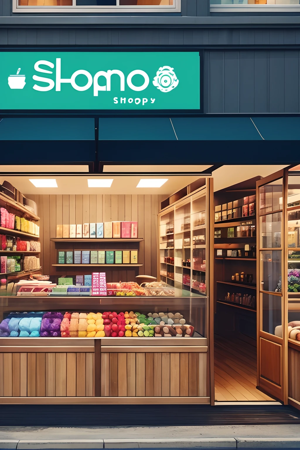 a creative image for an online shop named shopino