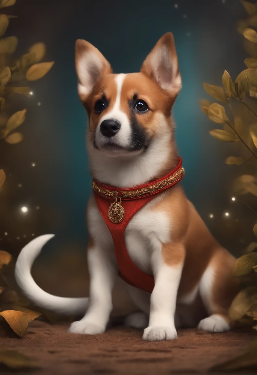 crie um imagem com um cachorro com corpo humano e musculosos e roupa de academia estilo chibi