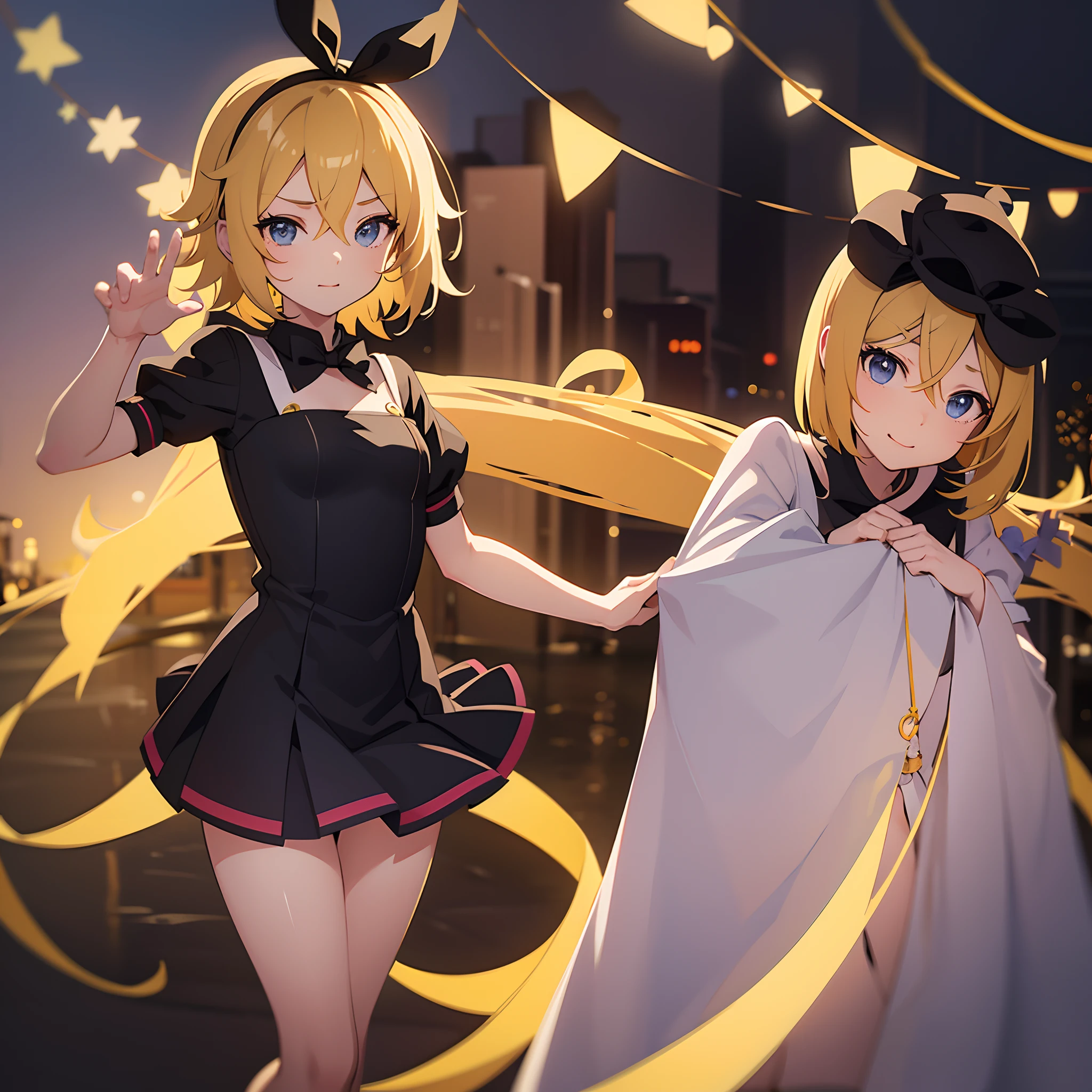 Kagamine rin , vocaloid , monja , Loli en vestido de monja, Chica anime con un vestido negro, seductora chica de anime, Lindo anime waifu en un bonito vestido, Render de una linda chica de anime 3D, Render fotorrealista de Anime Girl, Anime CG arte suave, Hecho con Anime Painter Studio, small curvy loli