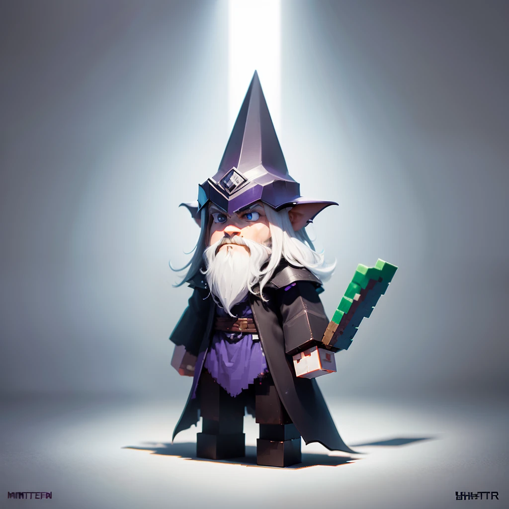 Characters like Minecraft,Dark Elf Wizard,(White background 1:3 ),the character is standing,masuter piece,The artists,,Official characters,dots,pixels,Pixel art