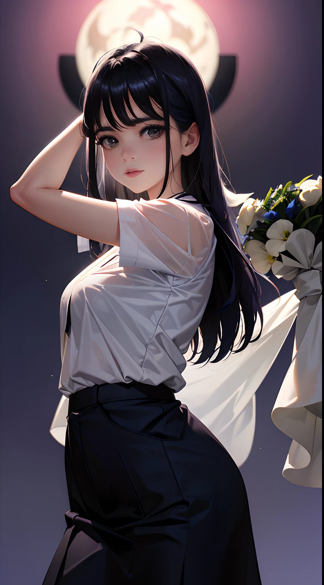 beautiful girl, send the bright moon