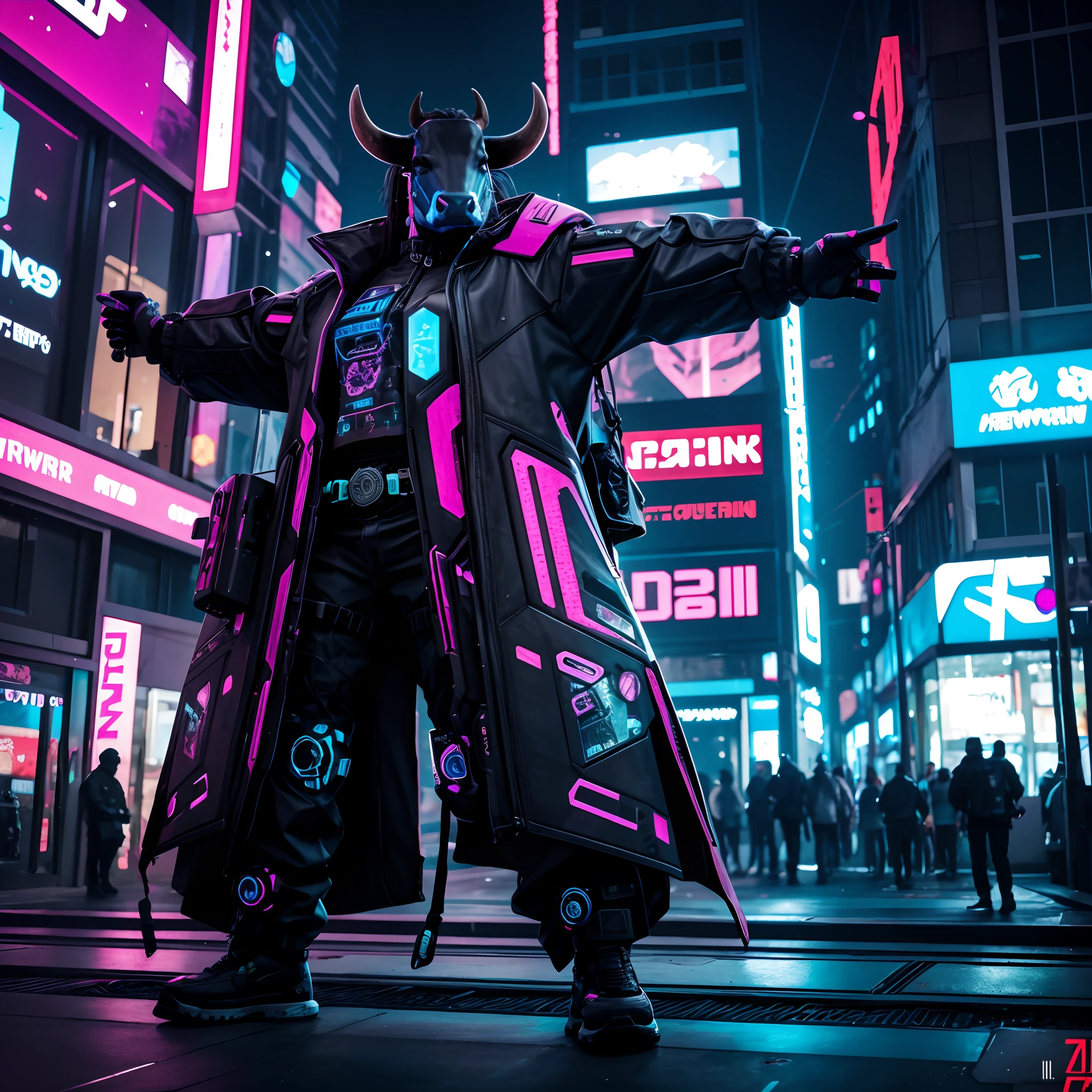 A cyberpunk cow