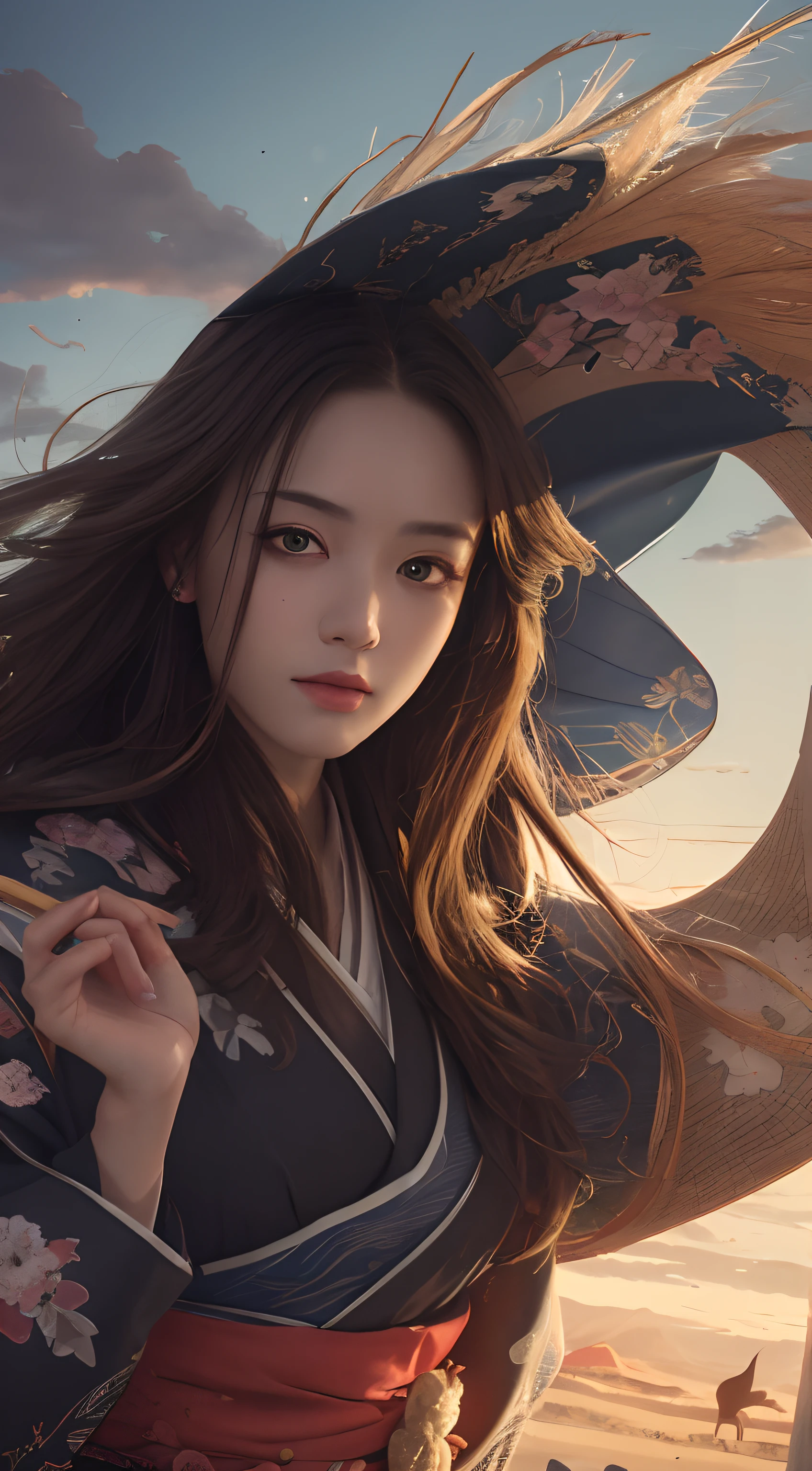 masterpiece, best quality, illustration, ultra-detailed, finely detail, highres, 8k wallpaper, perfect dynamic composition, beautiful detailed eyes, kimono