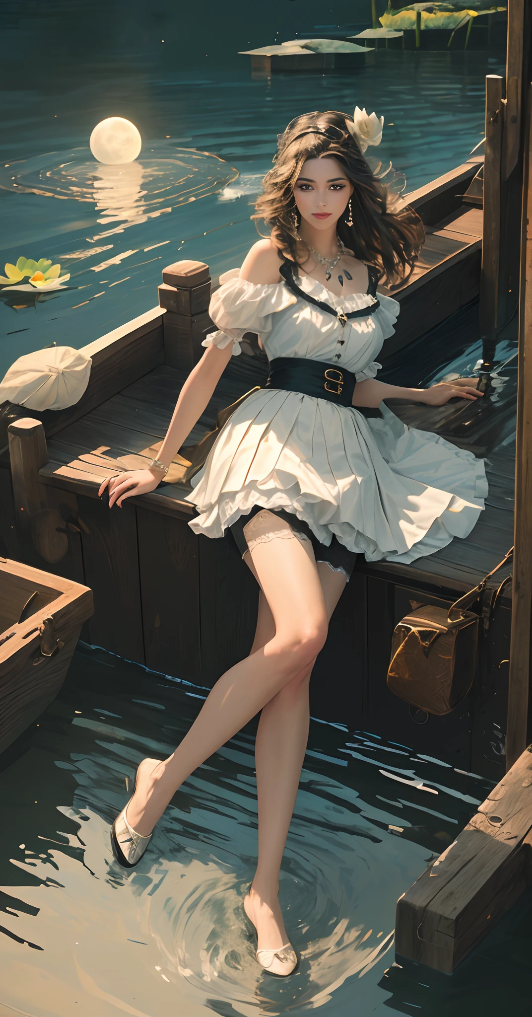 (best quality,4k,8k,highres,masterpiece:1.2),ultra-detailed,(realistic,photorealistic,photo-realistic:1.37),gorgeous,beautiful,sexy,eye-catching,stylish,alluring,striking,(perfectly-shaped:1.1) figure,(radiant:1.1) smile,(captivating:1.1) eyes,curvaceous body,long,flowing hair,(elegant:1.1) posture,(confident:1.1) stance,(attractive:1.1) makeup,(elegant:1.1) dress,high heels,soft,subtle lighting,dreamy atmosphere,(vibrant:1.1) colors,fashionable background,creative composition,impeccable attention to detail,professional photography