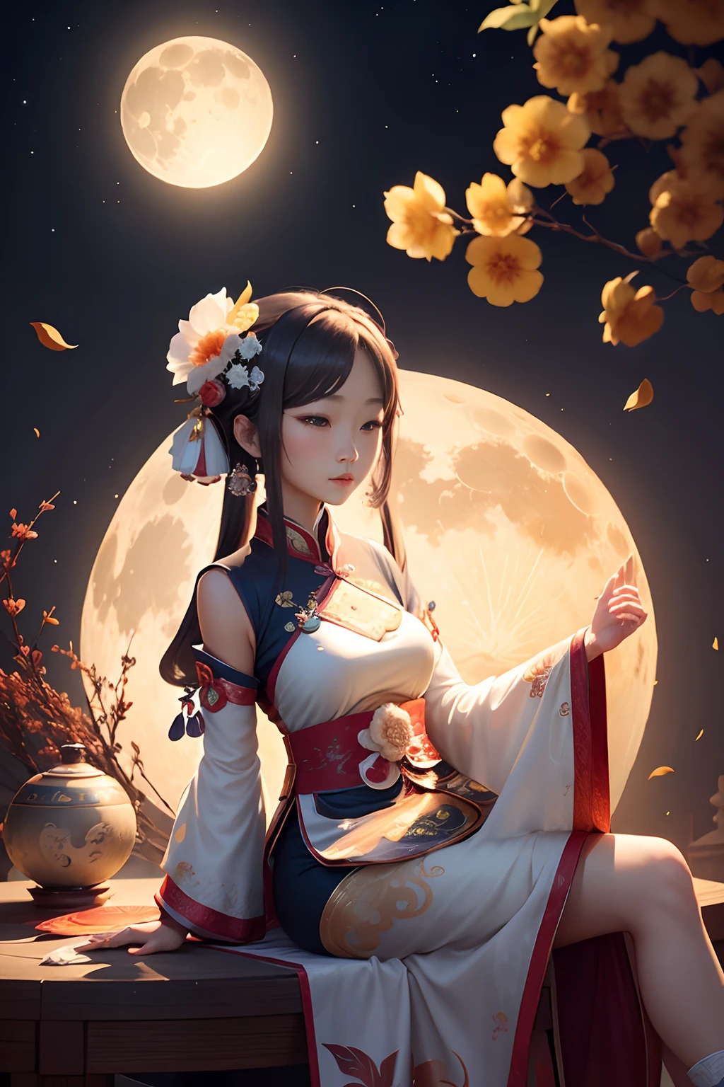 mid-autumn festival，Chang'e，Moon，Moon background，4K，