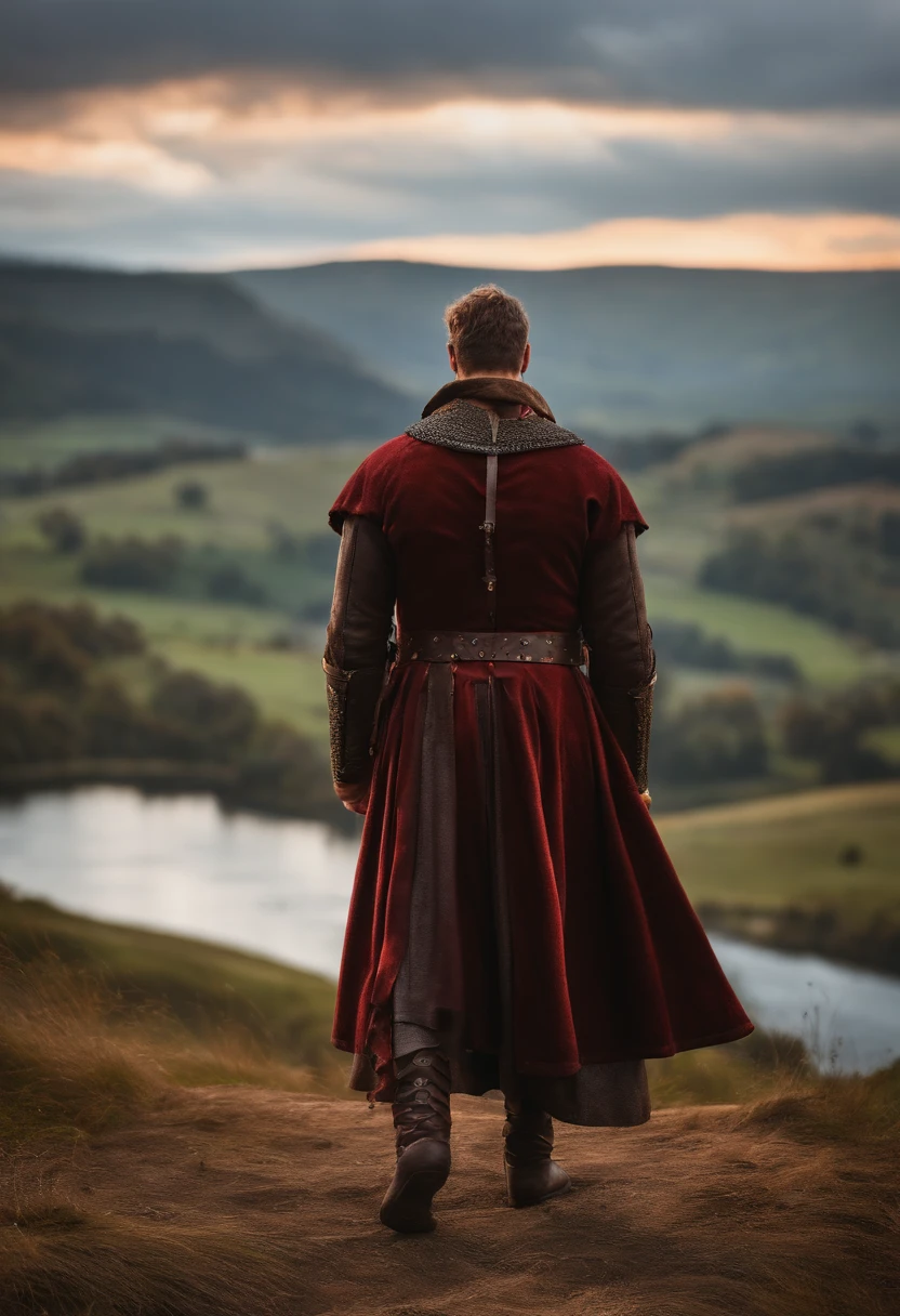 homem medieval com rupas de couro
