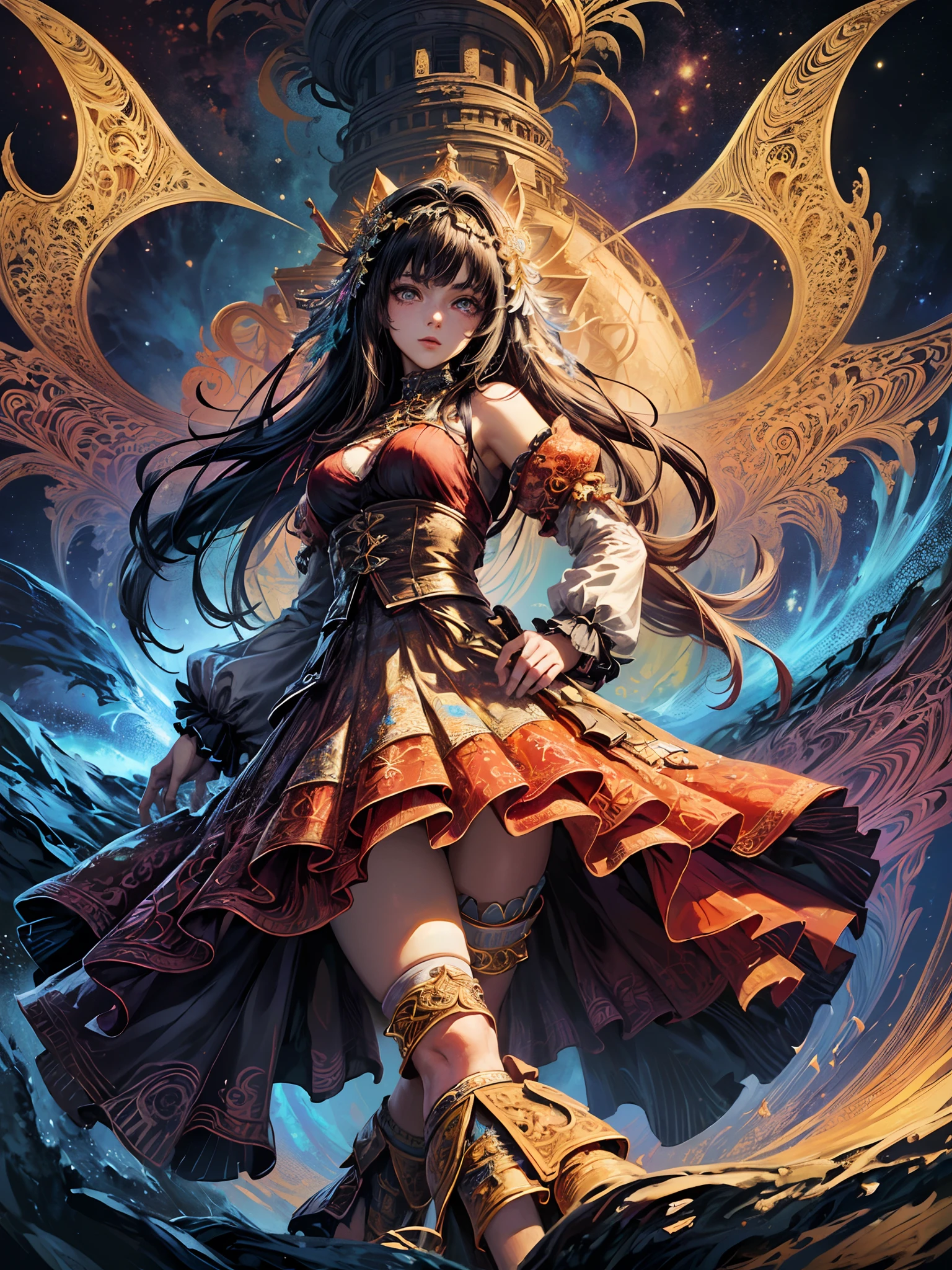 (masterpiece, top quality, best quality, official art, beautiful and aesthetic:1.2), (1girl), extreme detailed,(fractal art:1.3),colorful,highest detailed