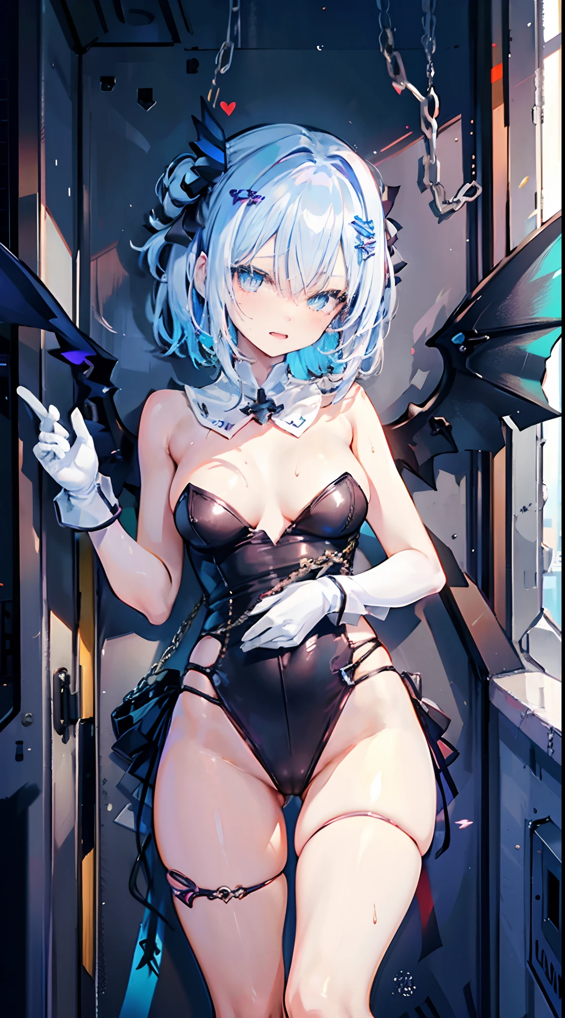 draw, depraved, Darkness, s girl, Wings, Evil,Sexy,Heteropupil,Viscous liquid all over the body,