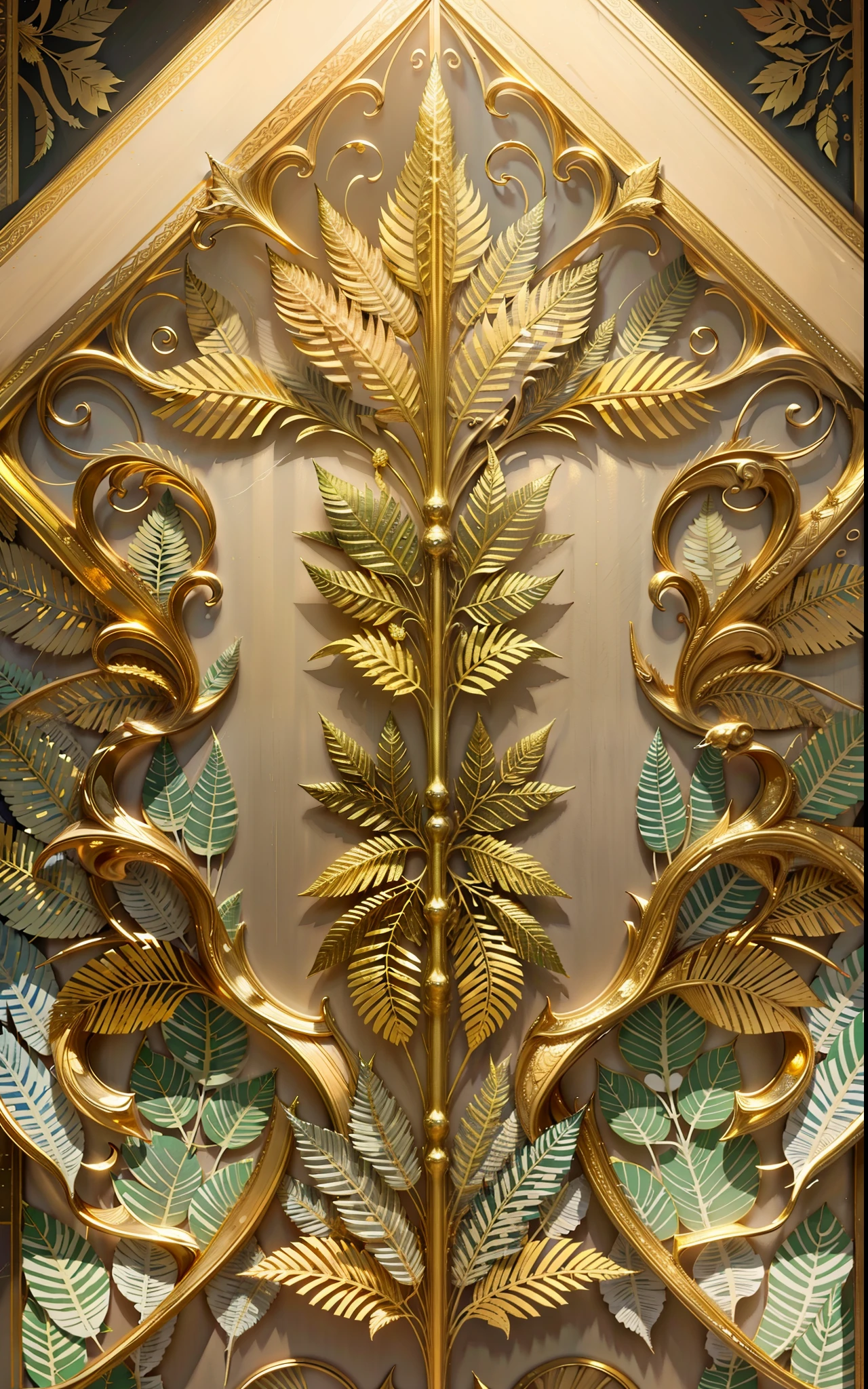 gold leaf art,gold foil,The Art of Symmetry,Holy rays