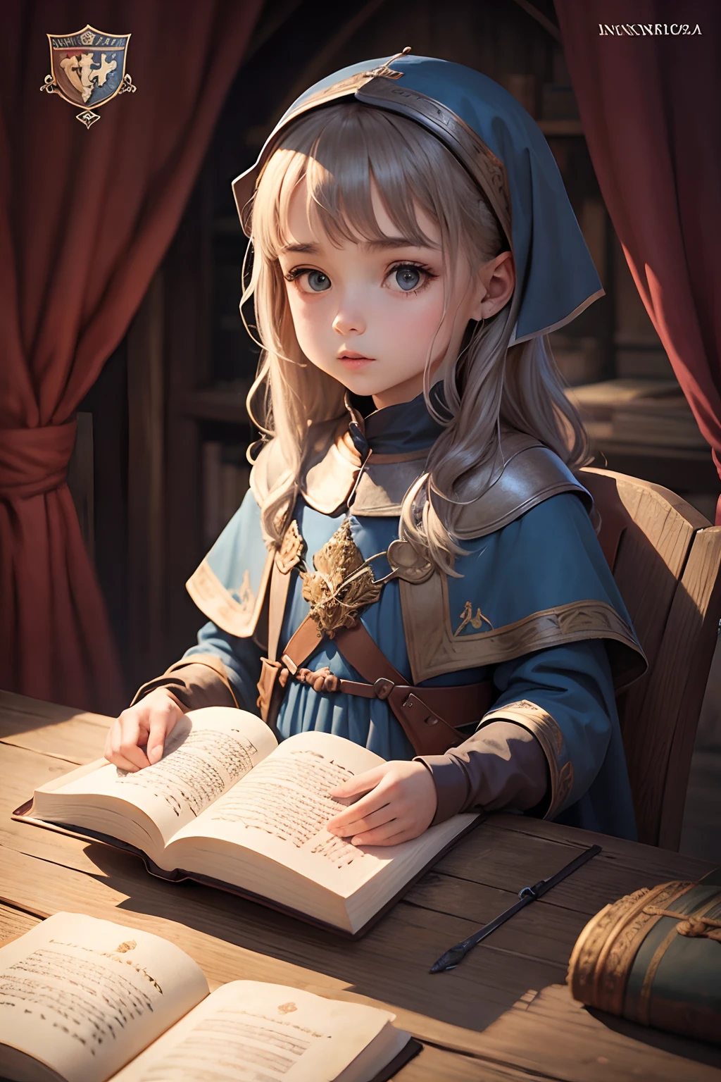 Capa para livro medieval com tema infantil
