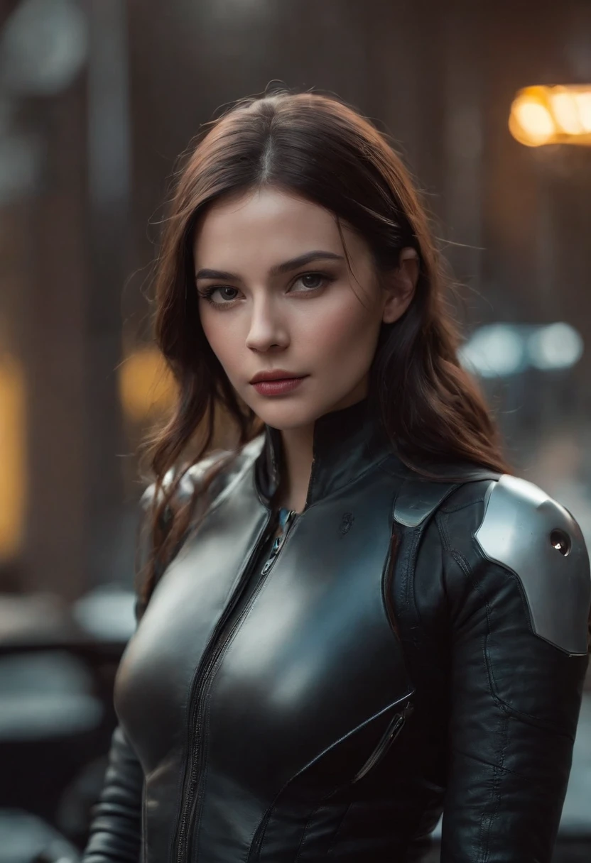 「((Qualidade Superior)), ((Melhor Varejo)), (high level of detail: 1.3),。.。.....3d、Lindo fiz(O cyberpunk: 1.3)mulher hacker、female spy、pilotando uma motocicleta